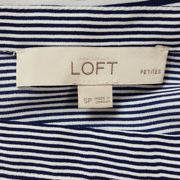 Ann Taylor LOFT Blue Striped Blouse - Picture 6 of 7